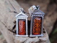 Polished Baltic Amber Earring and Pendant Sets on Sterling Silver - Sold Per Set - From Poland
