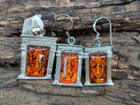 Polished Baltic Amber Earring and Pendant Sets on Sterling Silver - Sold Per Set - From Poland