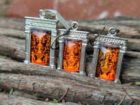 Polished Baltic Amber Earring and Pendant Sets on Sterling Silver - Sold Per Set - From Poland