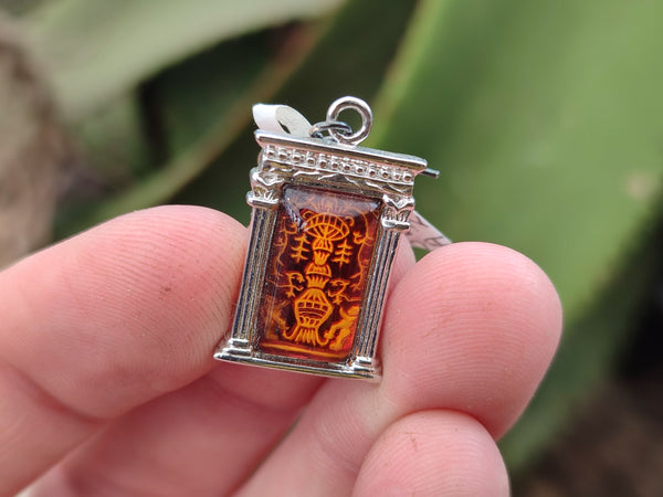 Polished Baltic Amber Earring and Pendant Sets on Sterling Silver - Sold Per Set - From Poland
