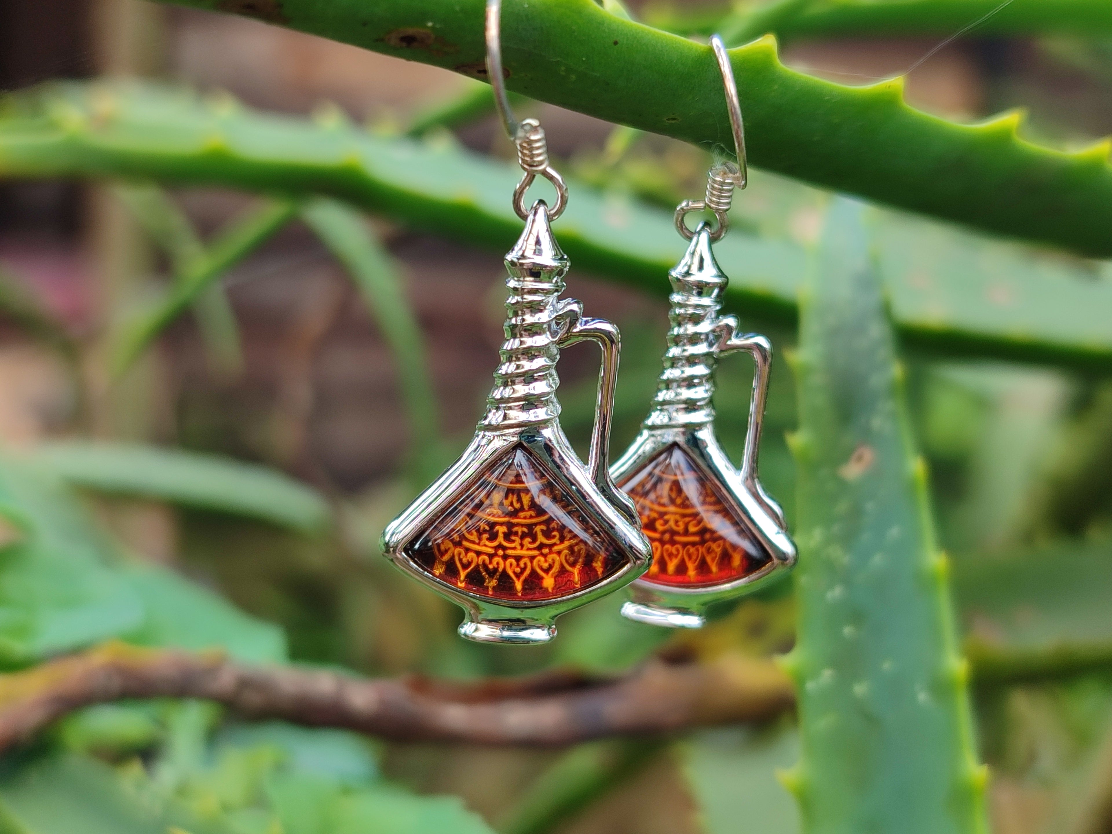 Polished Baltic Amber Earring and Pendant Sets on Sterling Silver - Sold Per Set - From Poland - Toprock Gemstones and Minerals 