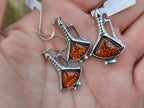 Polished Baltic Amber Earring and Pendant Sets on Sterling Silver - Sold Per Set - From Poland - Toprock Gemstones and Minerals 