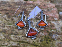 Polished Baltic Amber Earring and Pendant Sets on Sterling Silver - Sold Per Set - From Poland