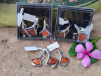 Polished Baltic Amber Earring and Pendant Sets on Sterling Silver - Sold Per Set - From Poland - Toprock Gemstones and Minerals 