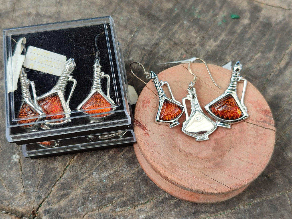 Polished Baltic Amber Earring and Pendant Sets on Sterling Silver - Sold Per Set - From Poland - Toprock Gemstones and Minerals 