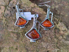 Polished Baltic Amber Earring and Pendant Sets on Sterling Silver - Sold Per Set - From Poland - Toprock Gemstones and Minerals 