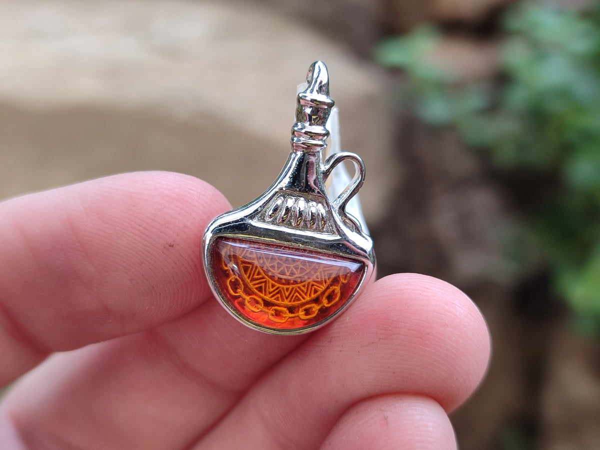 Polished Baltic Amber Earring and Pendant Sets on Sterling Silver - Sold Per Set - From Poland - Toprock Gemstones and Minerals 