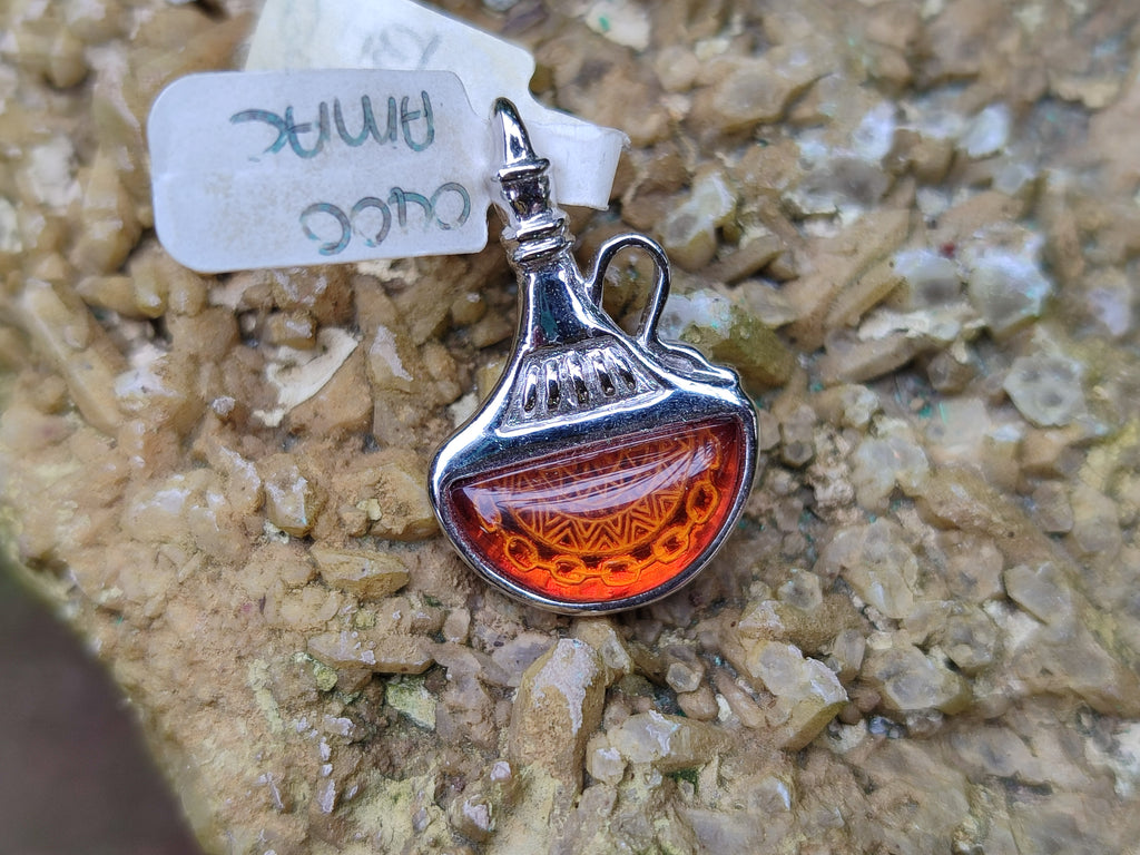 Polished Baltic Amber Earring and Pendant Sets on Sterling Silver - Sold Per Set - From Poland - Toprock Gemstones and Minerals 