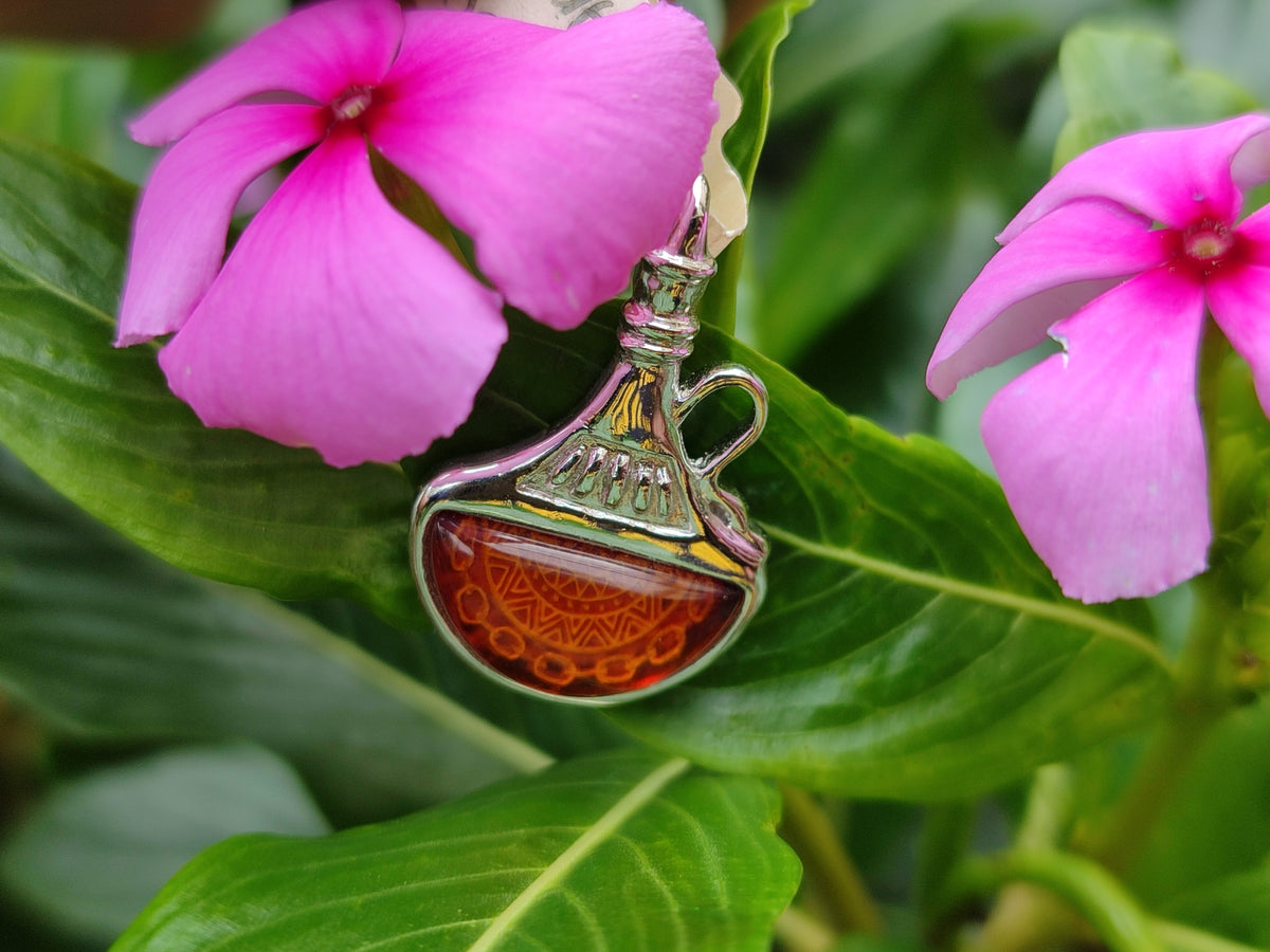 Polished Baltic Amber Earring and Pendant Sets on Sterling Silver - Sold Per Set - From Poland - Toprock Gemstones and Minerals 