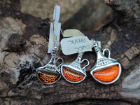 Polished Baltic Amber Earring and Pendant Sets on Sterling Silver - Sold Per Set - From Poland