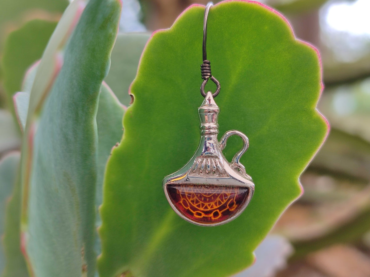 Polished Baltic Amber Earring and Pendant Sets on Sterling Silver - Sold Per Set - From Poland - Toprock Gemstones and Minerals 