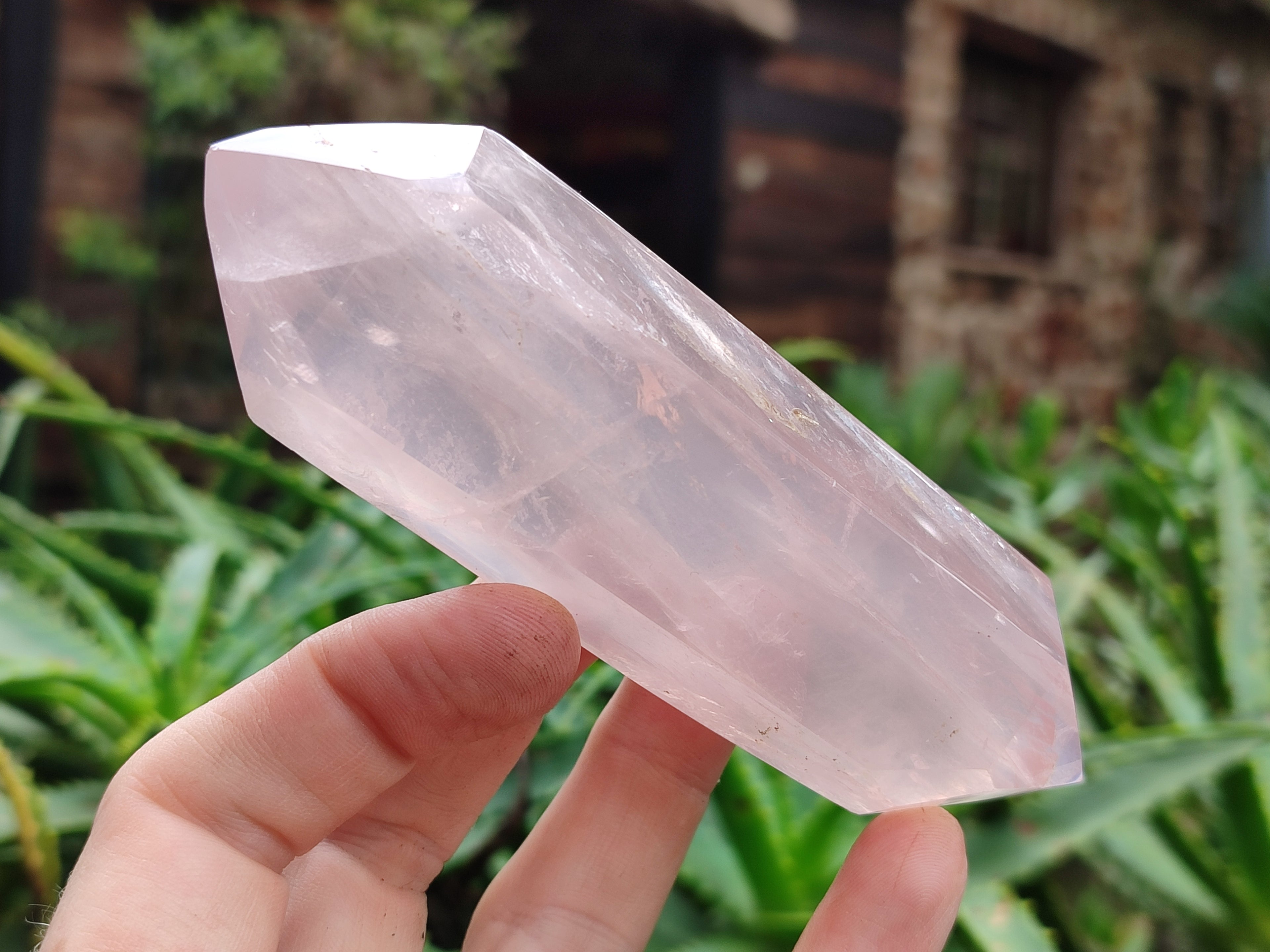 Polished Double Terminated Rose Quartz Points x 6 From Ambatondrazaka, Madagascar - Toprock Gemstones and Minerals 