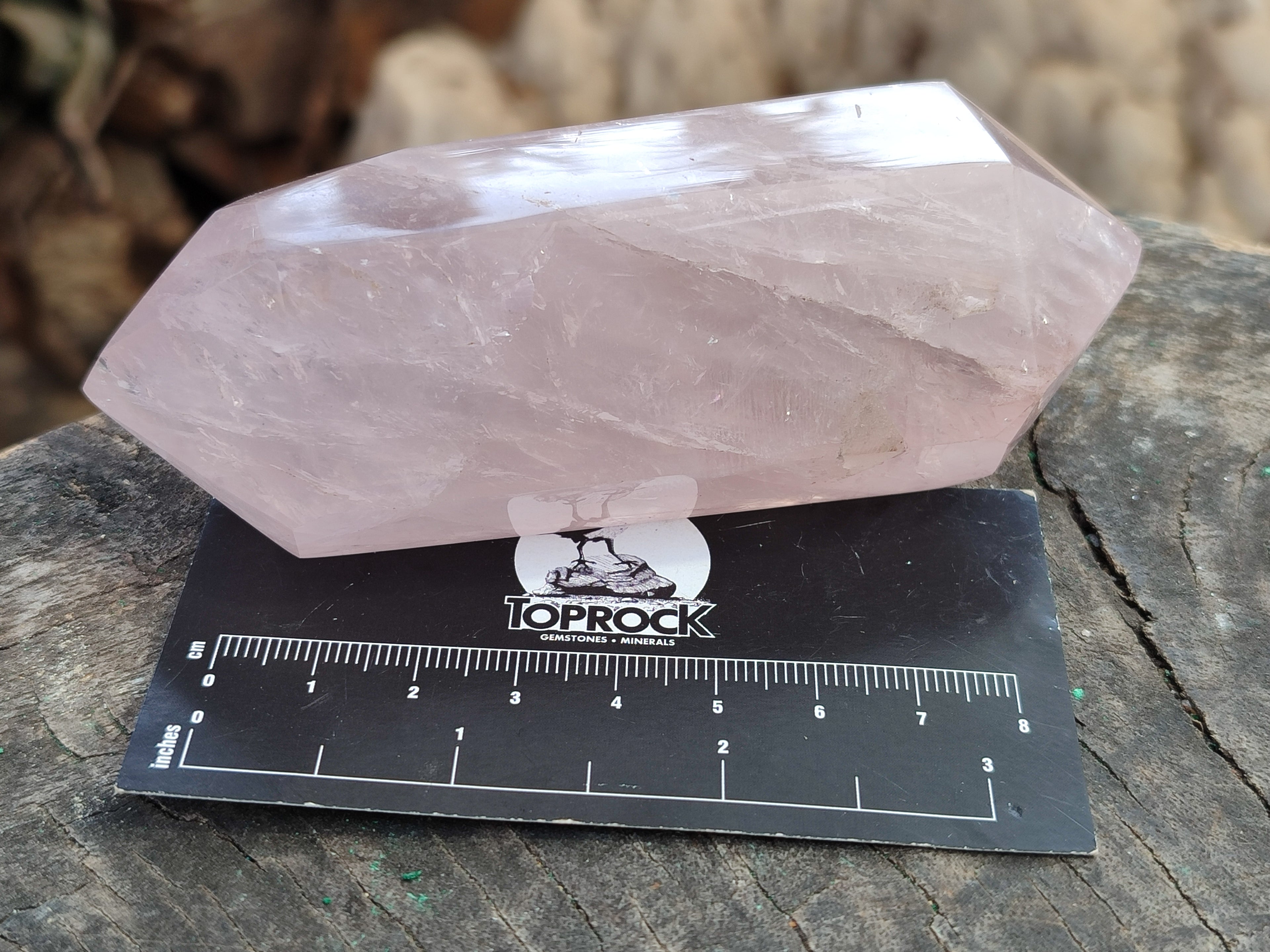 Polished Double Terminated Rose Quartz Points x 6 From Ambatondrazaka, Madagascar - Toprock Gemstones and Minerals 