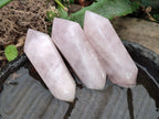 Polished Double Terminated Rose Quartz Points x 6 From Ambatondrazaka, Madagascar - Toprock Gemstones and Minerals 