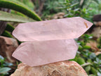 Polished Double Terminated Rose Quartz Points x 6 From Ambatondrazaka, Madagascar - Toprock Gemstones and Minerals 