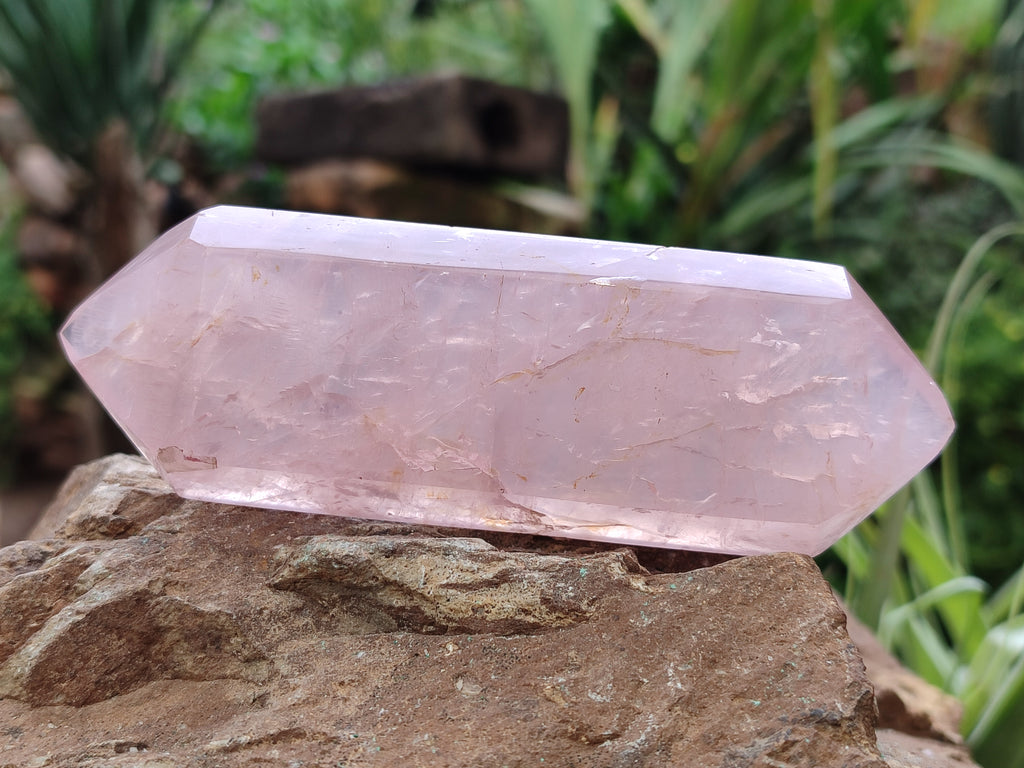 Polished Double Terminated Rose Quartz Points x 6 From Ambatondrazaka, Madagascar - Toprock Gemstones and Minerals 