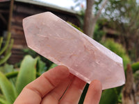 Polished Double Terminated Rose Quartz Points x 6 From Ambatondrazaka, Madagascar