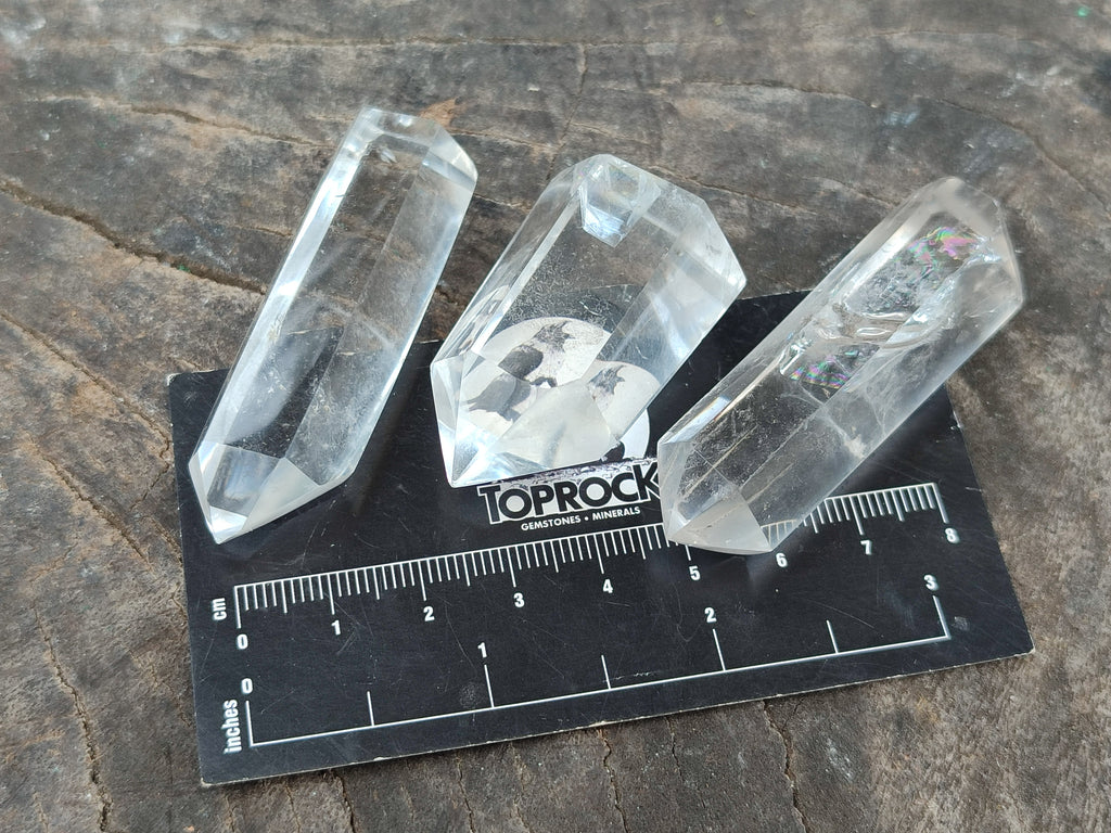 Polished Clear and Smokey Quartz Crystals x 35 From Madagascar - Toprock Gemstones and Minerals 