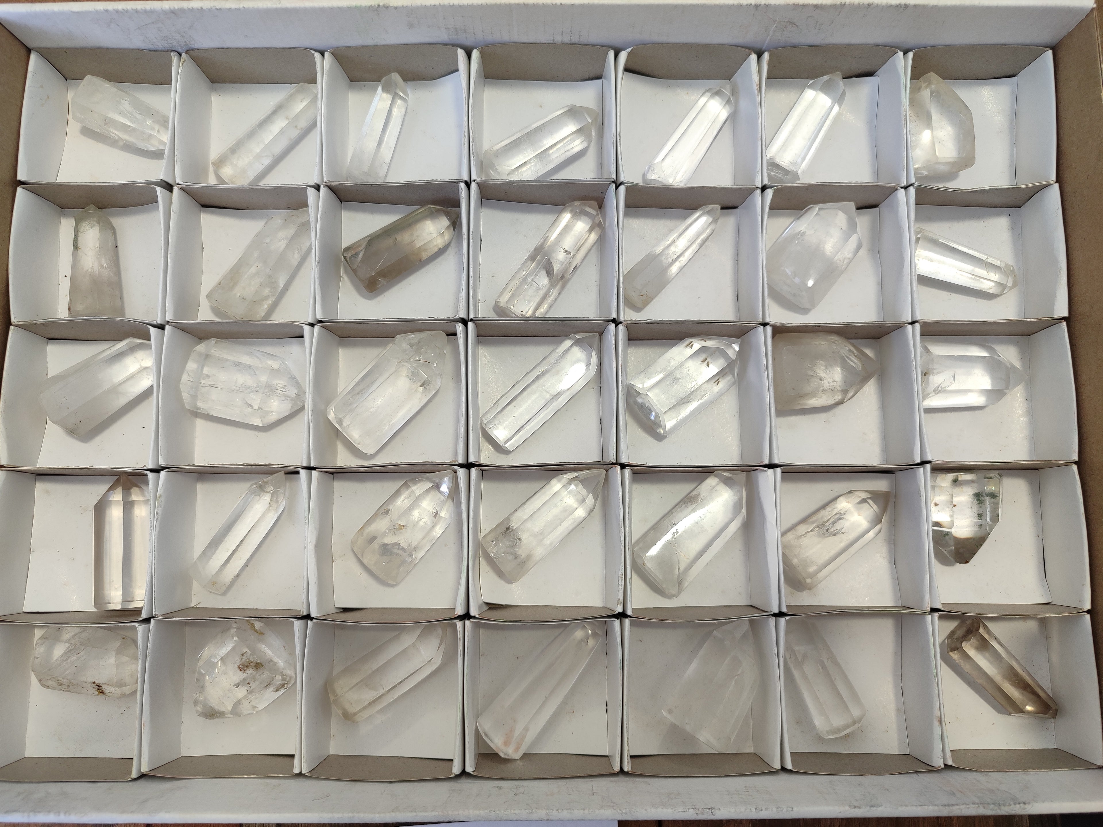 Polished Clear and Smokey Quartz Crystals x 35 From Madagascar - Toprock Gemstones and Minerals 