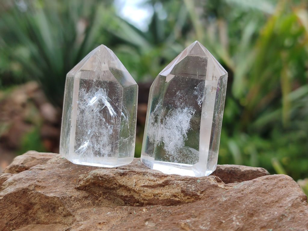 Polished Clear and Smokey Quartz Crystals x 35 From Madagascar - Toprock Gemstones and Minerals 