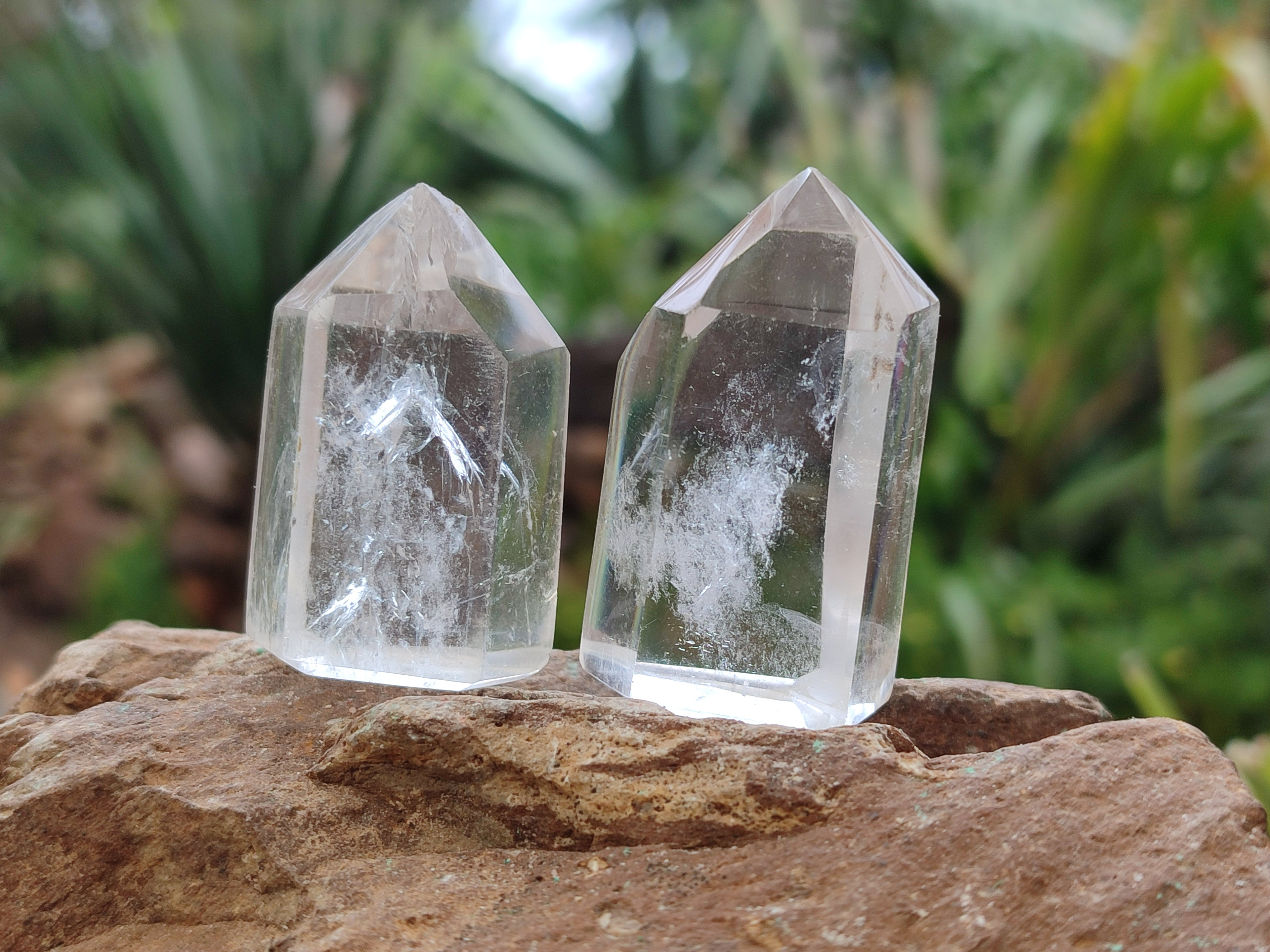 Polished Clear and Smokey Quartz Crystals x 35 From Madagascar - Toprock Gemstones and Minerals 