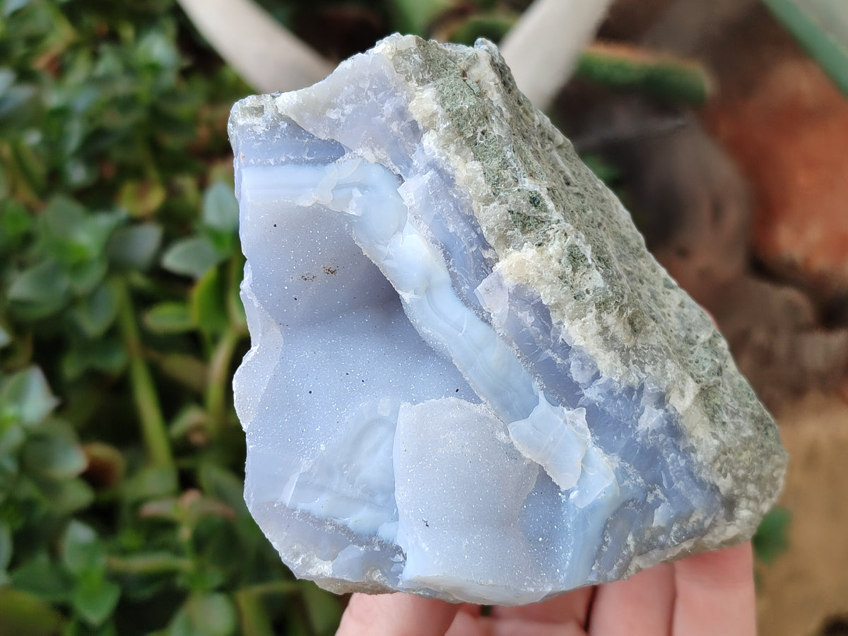 Natural Blue Lace Agate Geode Specimens x 6 From Nsanje, Malawi - Toprock Gemstones and Minerals 