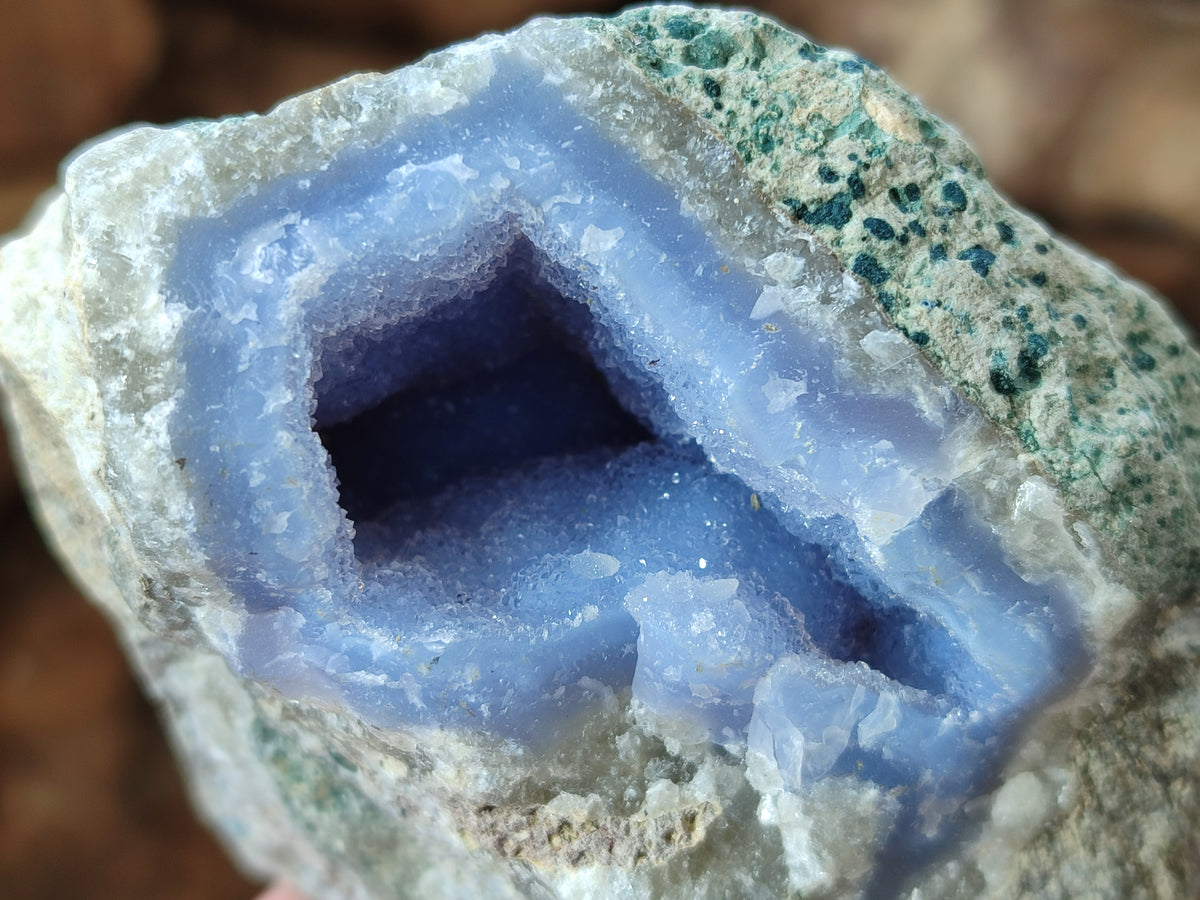 Natural Blue Lace Agate Geode Specimens x 6 From Nsanje, Malawi - Toprock Gemstones and Minerals 