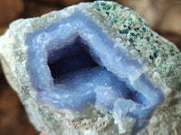 Natural Blue Lace Agate Geode Specimens x 6 From Nsanje, Malawi