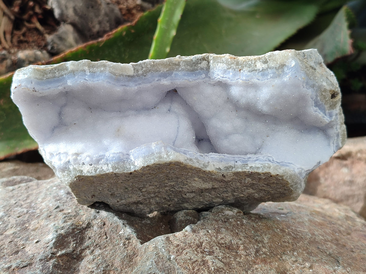 Natural Blue Lace Agate Geode Specimens x 6 From Nsanje, Malawi - Toprock Gemstones and Minerals 