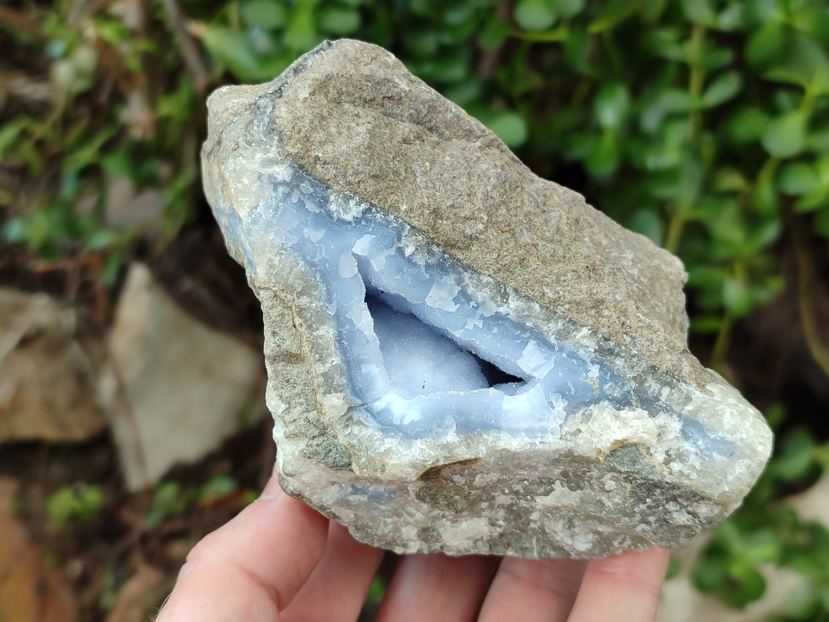 Natural Blue Lace Agate Geode Specimens x 6 From Nsanje, Malawi - Toprock Gemstones and Minerals 
