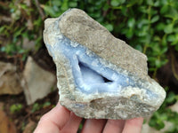 Natural Blue Lace Agate Geode Specimens x 6 From Nsanje, Malawi