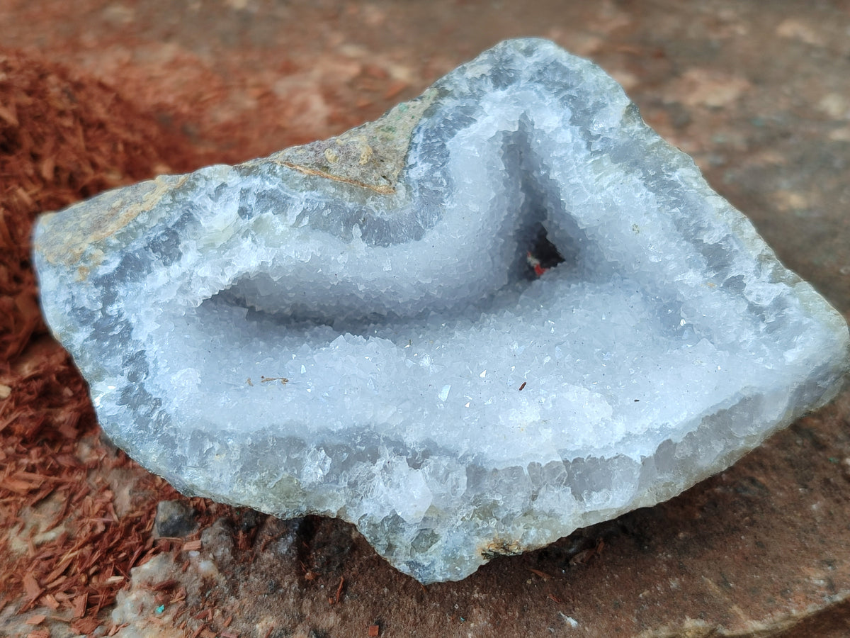 Natural Blue Lace Agate Geode Specimens x 6 From Nsanje, Malawi - Toprock Gemstones and Minerals 