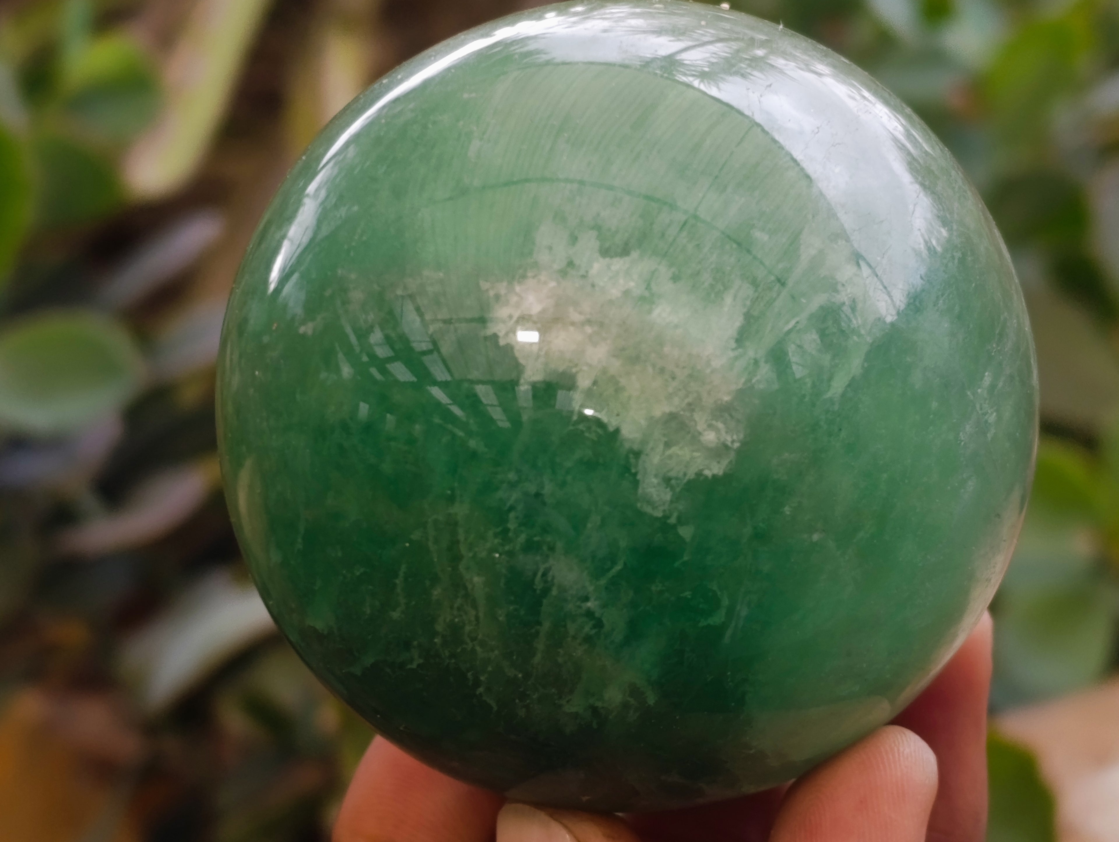 Polished Green Fluorite Spheres x 2 From Madagascar - Toprock Gemstones and Minerals 