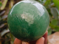 Polished Green Fluorite Spheres x 2 From Madagascar