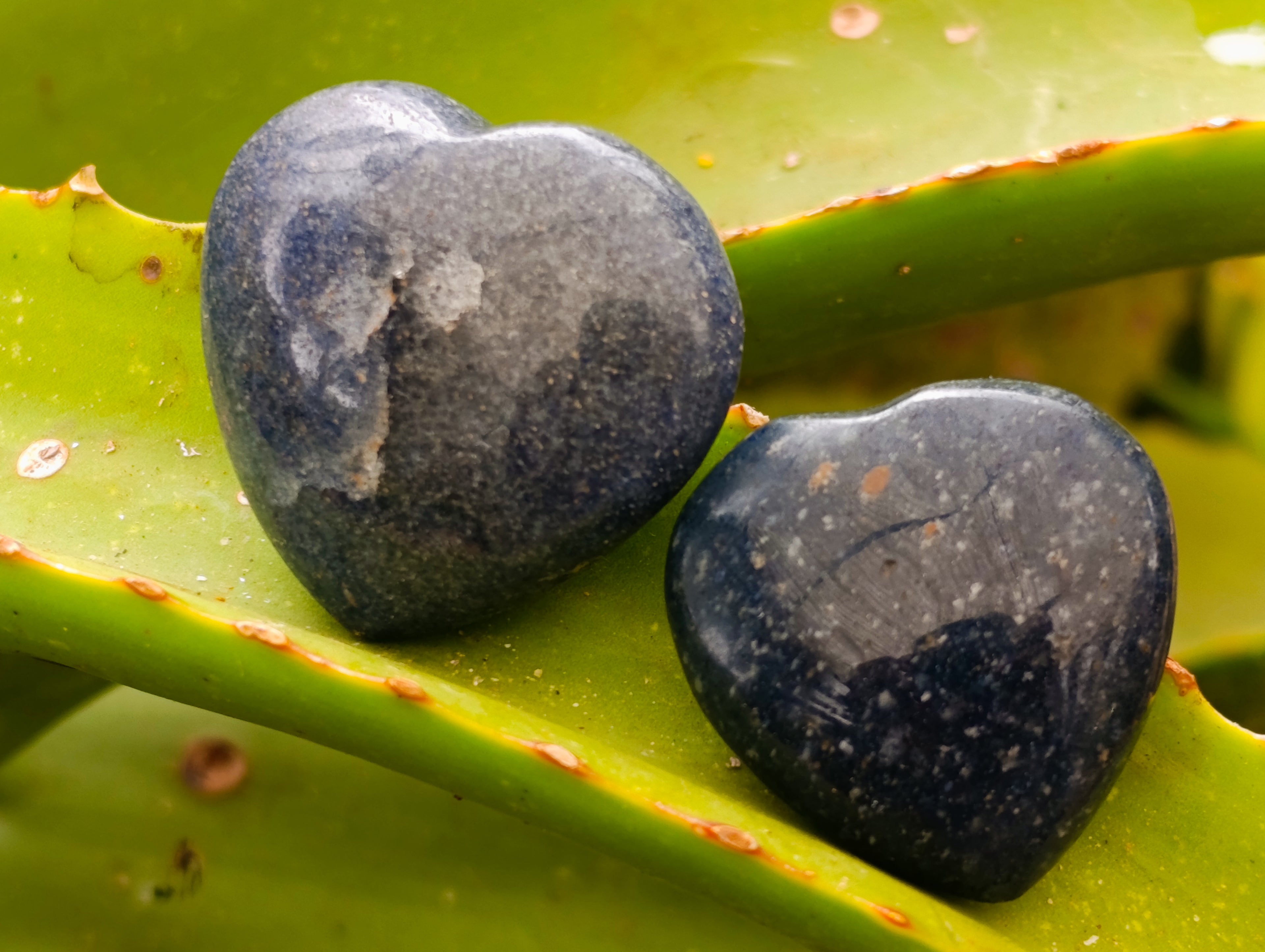 Polished Lazulite Hearts x 35 From Madagascar - Toprock Gemstones and Minerals 