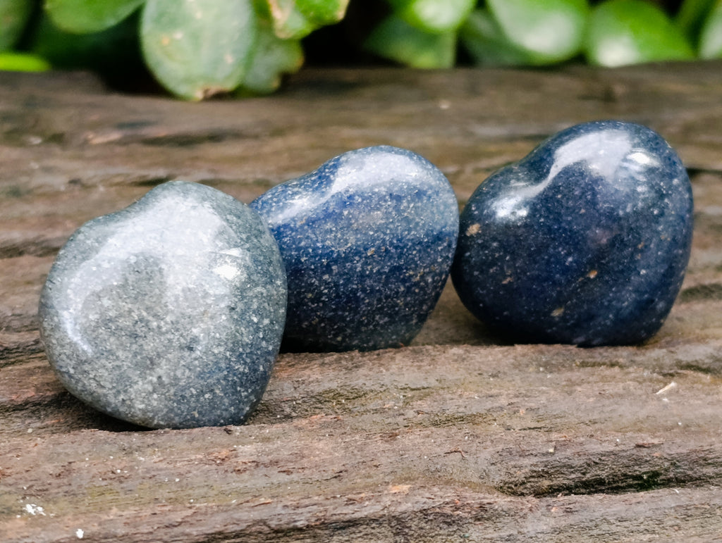 Polished Lazulite Hearts x 35 From Madagascar - Toprock Gemstones and Minerals 
