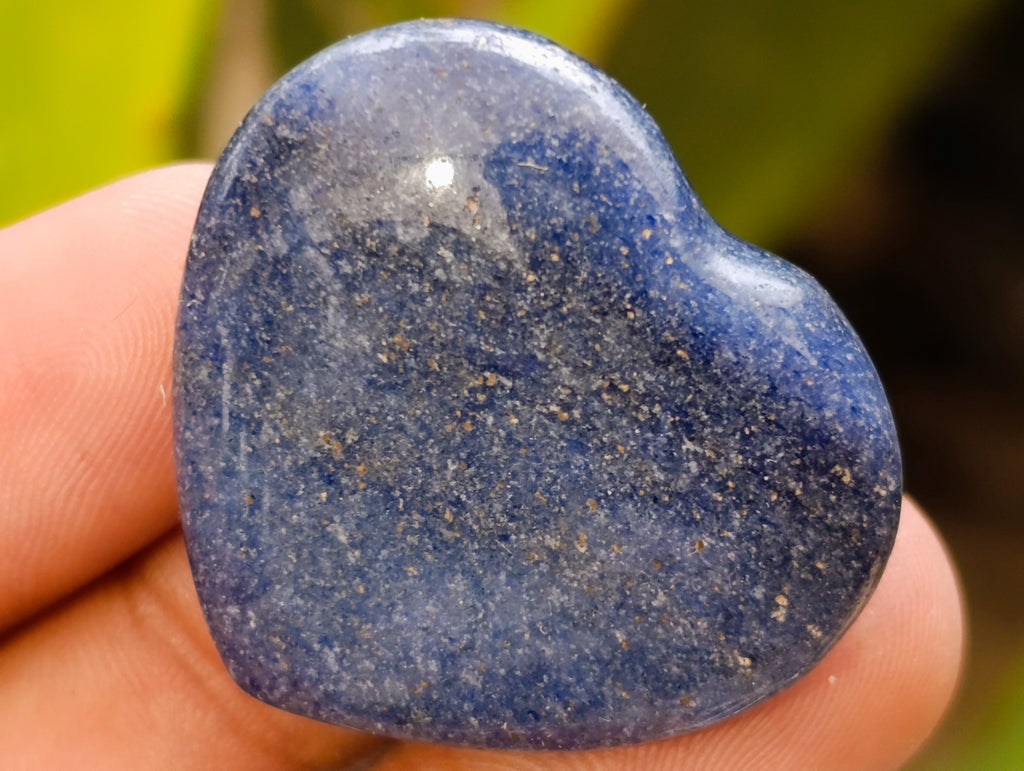 Polished Lazulite Hearts x 35 From Madagascar - Toprock Gemstones and Minerals 