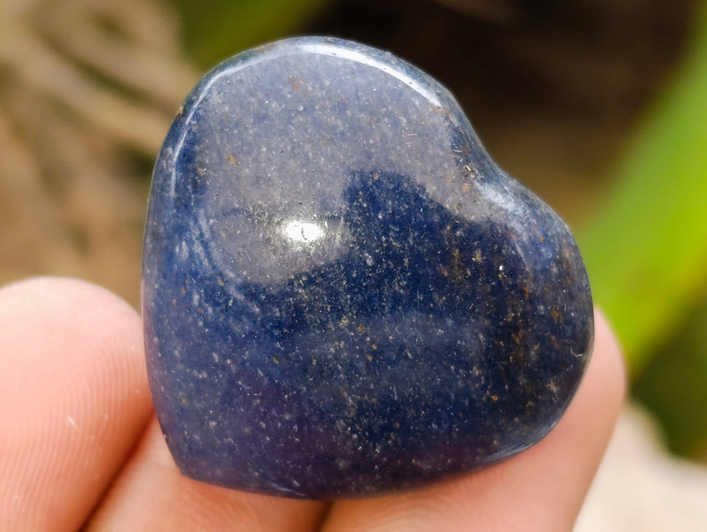 Polished Lazulite Hearts x 35 From Madagascar - Toprock Gemstones and Minerals 