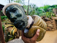 Hand Made African Male Bust Stone Sculpture x 1 From Zimbabwe