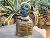 Hand Made African Male Bust Stone Sculpture x 1 From Zimbabwe