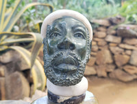 Hand Made African Male Bust Stone Sculpture x 1 From Zimbabwe