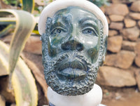 Hand Made African Male Bust Stone Sculpture x 1 From Zimbabwe
