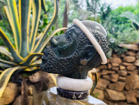 Hand Made African Male Bust Stone Sculpture x 1 From Zimbabwe