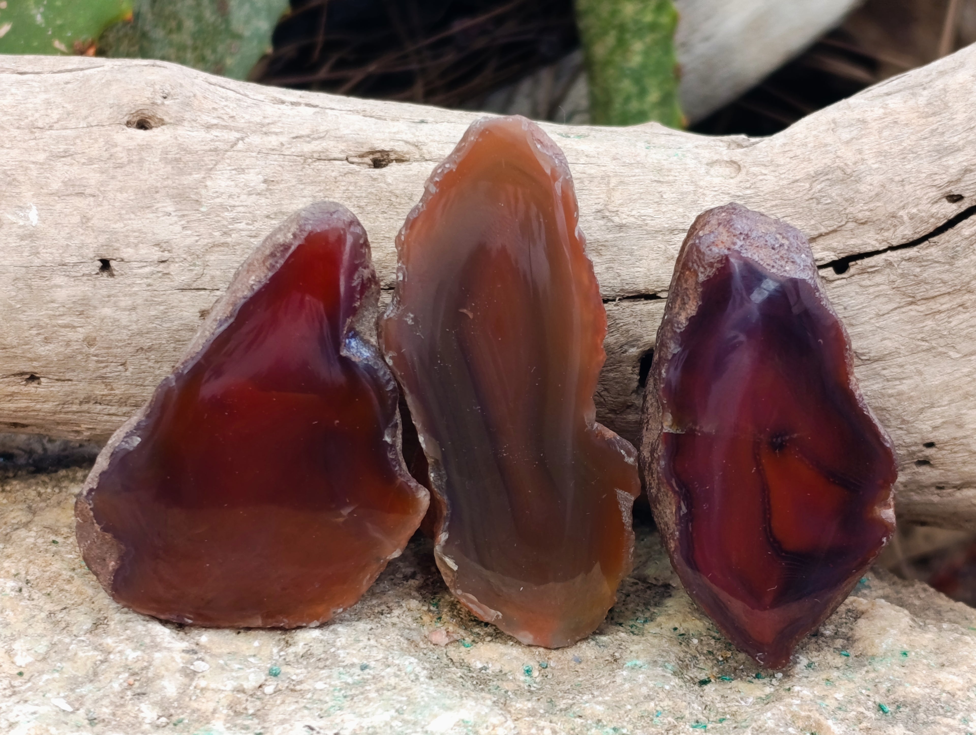 Polished On One Side Red Sashe River Agate Nodules x 24 From Zimbabwe - Toprock Gemstones and Minerals 