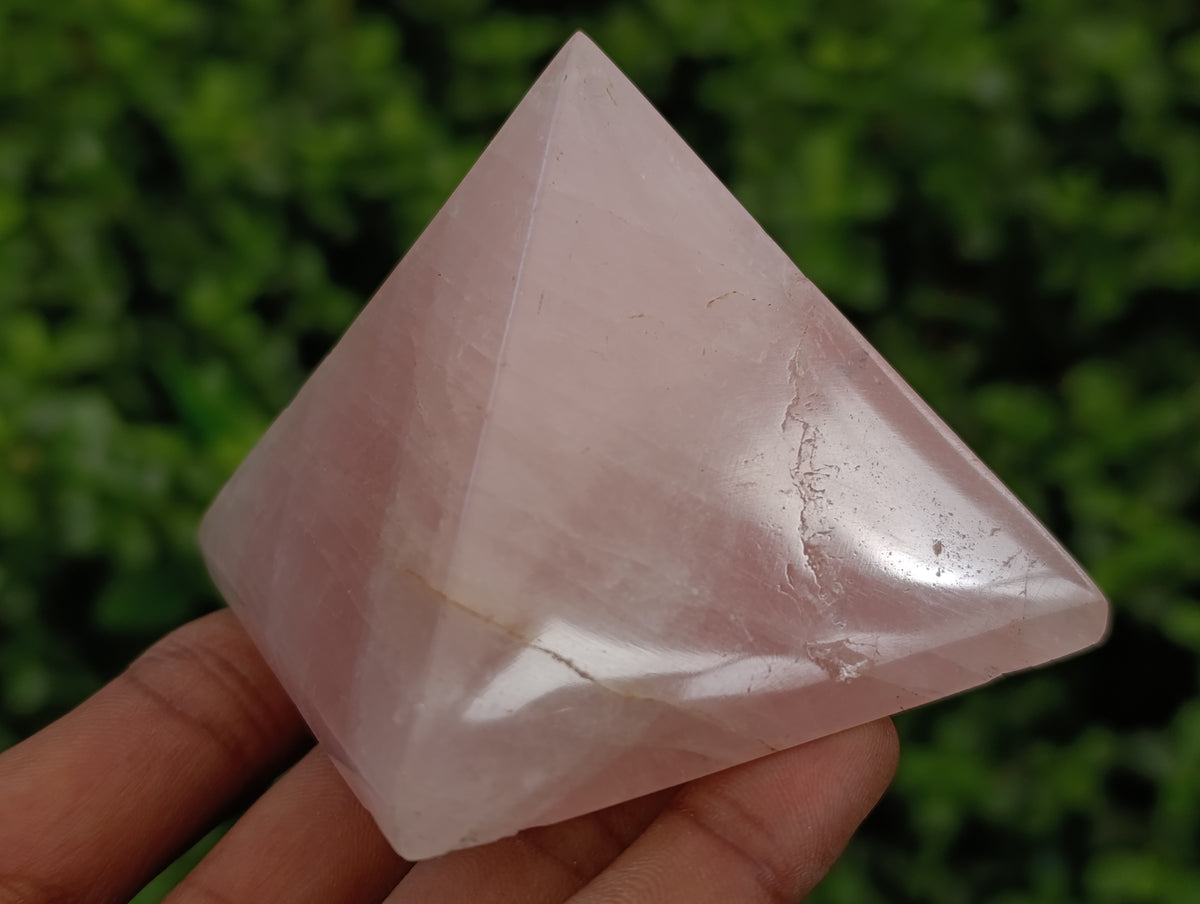 Polished Rose Quartz Pyramids x 4 From Ambatondrazaka, Madagascar - Toprock Gemstones and Minerals 