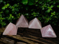 Polished Rose Quartz Pyramids x 4 From Ambatondrazaka, Madagascar - Toprock Gemstones and Minerals 