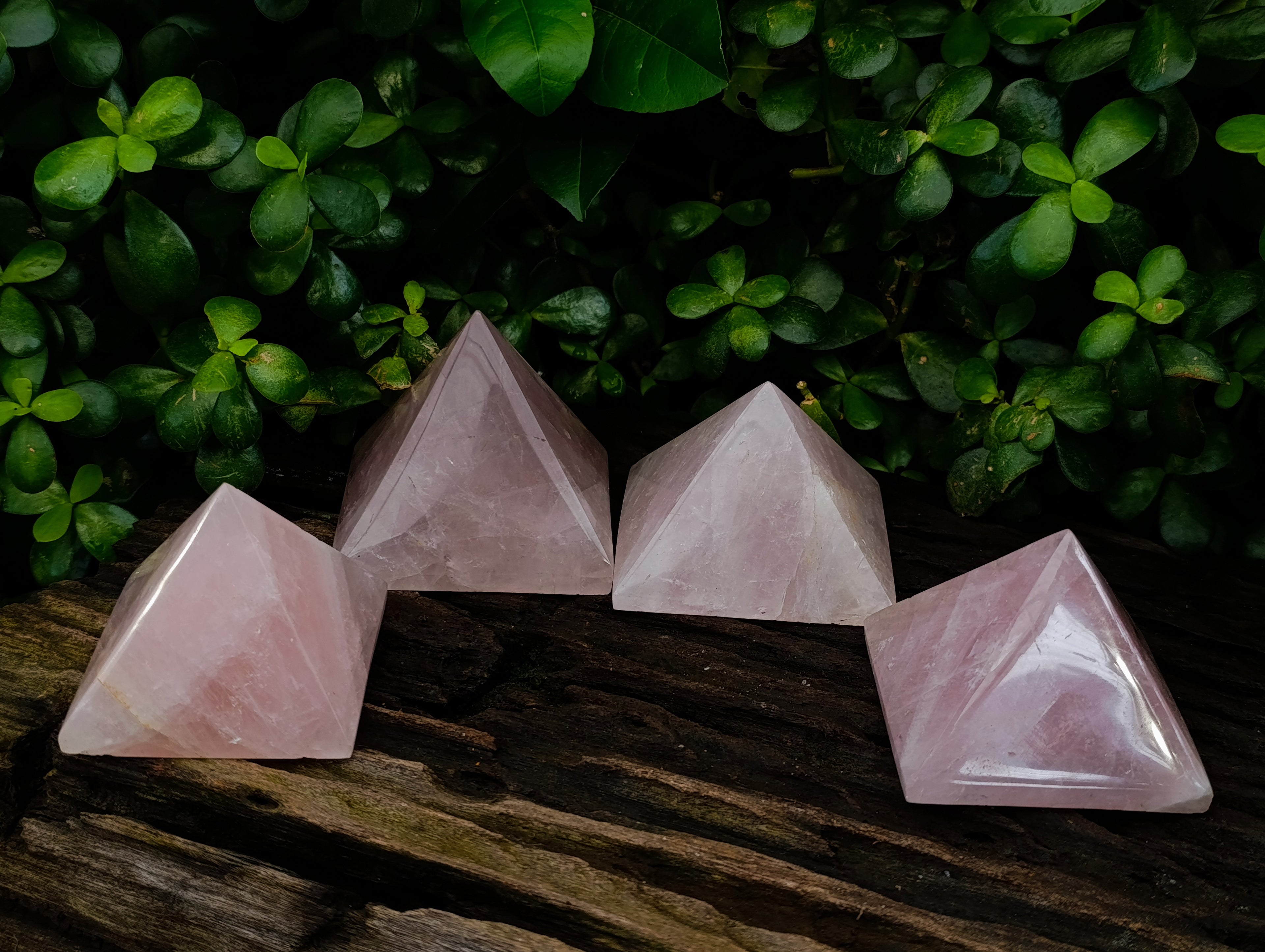 Polished Rose Quartz Pyramids x 4 From Ambatondrazaka, Madagascar - Toprock Gemstones and Minerals 