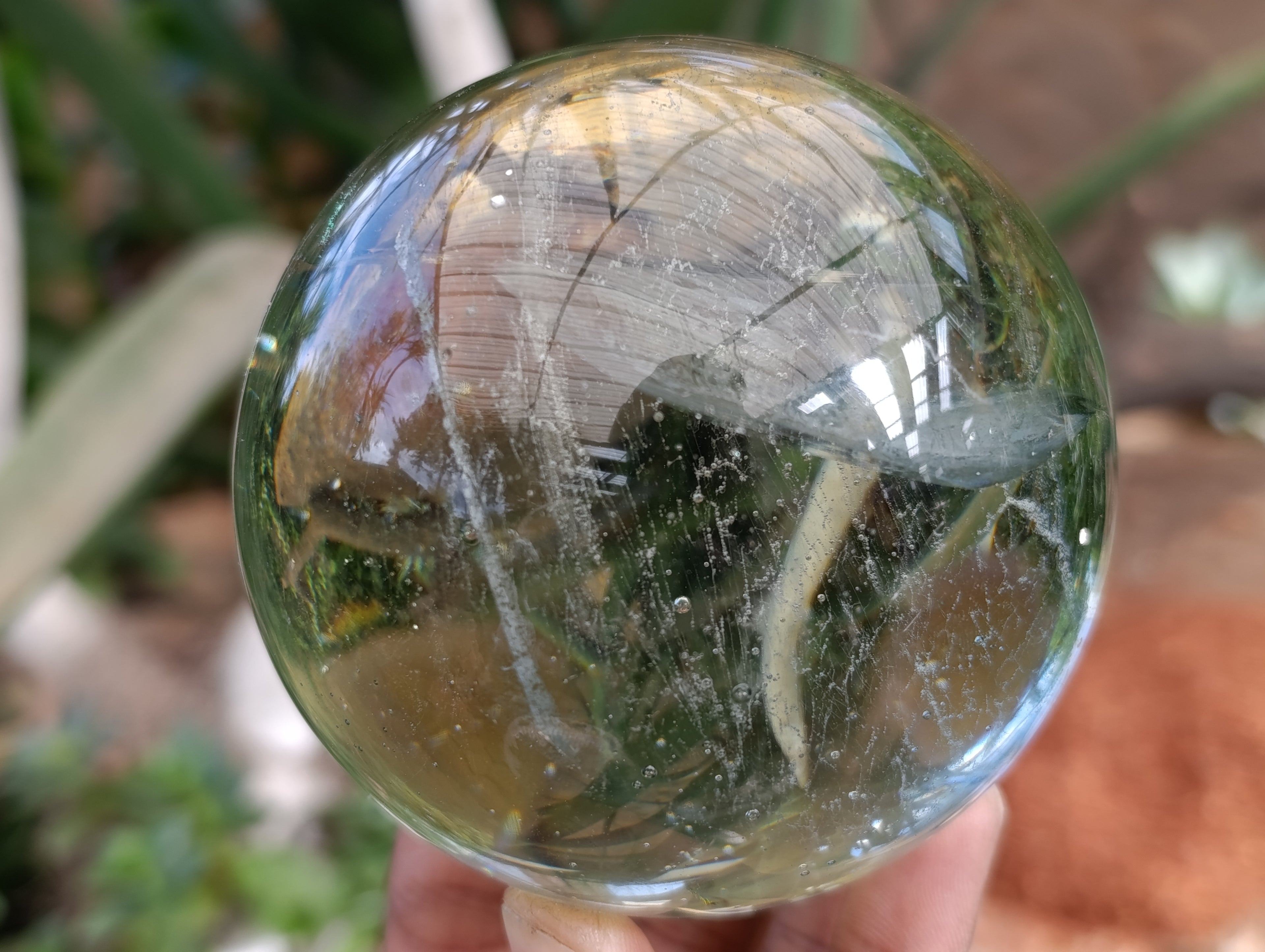 Polished Green Silica Crystal Ball x 1 From South Africa - Toprock Gemstones and Minerals 
