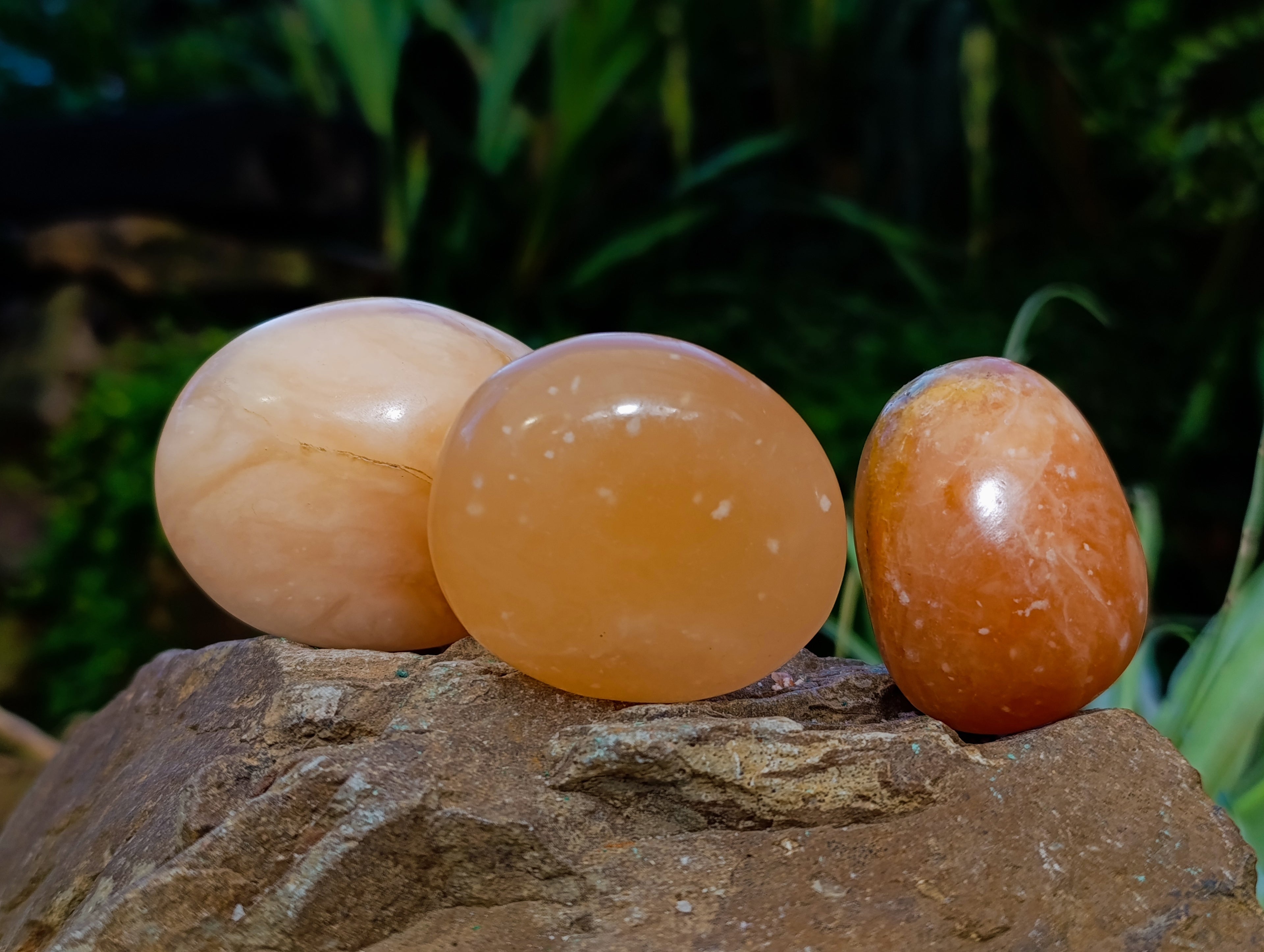 Polished Orange Twist Calcite Palm Stones x 24 From Maevantanana, Madagascar - Toprock Gemstones and Minerals 