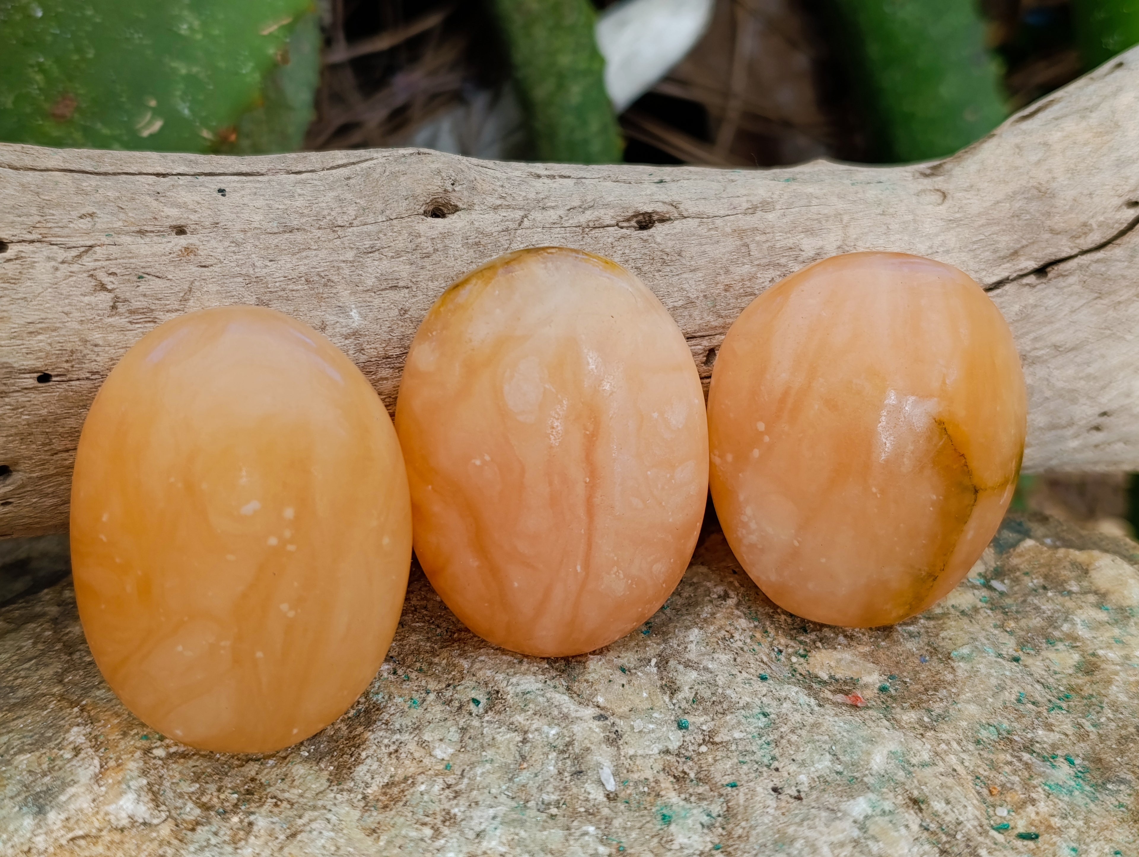 Polished Orange Twist Calcite Palm Stones x 24 From Maevantanana, Madagascar - Toprock Gemstones and Minerals 